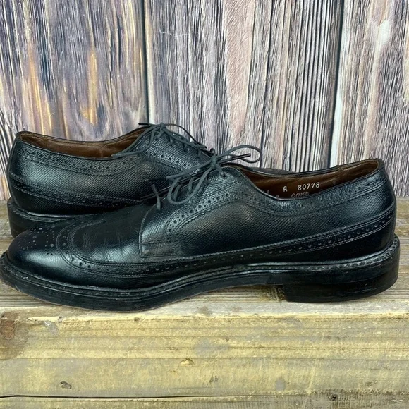 Vintage Allen Edmonds Black Leather Mac Neils Oxfords Shoes- Size 11 A